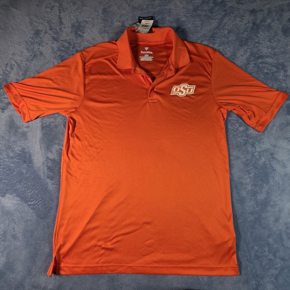 Fanatics Oklahoma State Cowboys OSU Polo Mens Large Orange Performance NWT